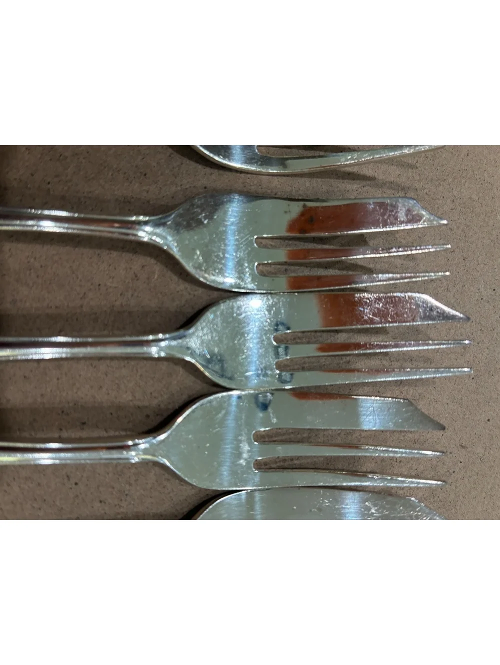 Set of 4 Vintage Silver plated Forks with Decorative Handles